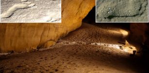 Human Footprints Of People Who Used Caves Of Ojo Guareña, Burgos 4600 Years Ago