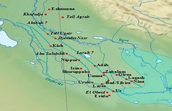 city of sumer map
