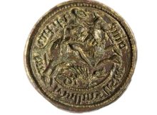 Rare Bronze Seal Matrix Of Saint George Slaying The Dragon Discovered In French Castle