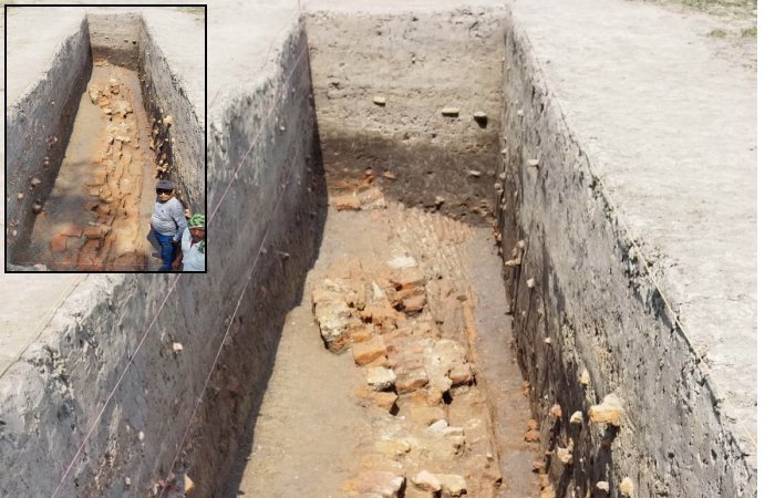 Remains of Maurya-Era Wall Discovered In Tilaurakot, Kapilvastu, Nepal