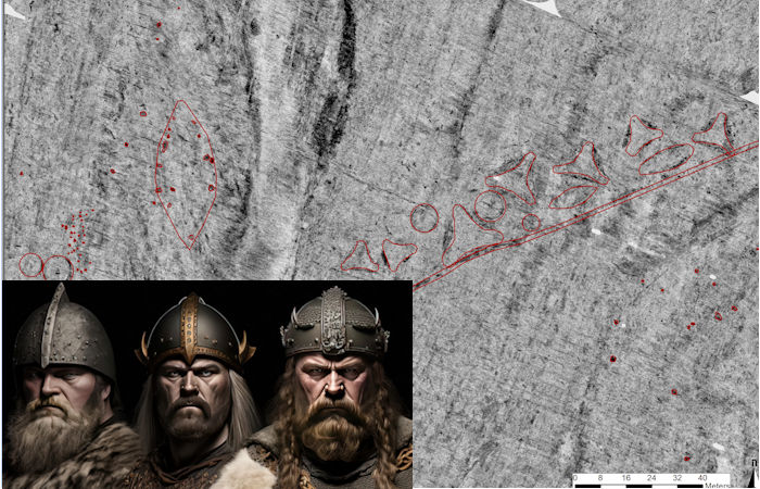 Radar Discovery Of Unknown Viking Age Stone Ship, Burial Mounds And Houses In The Trondheim Fjord