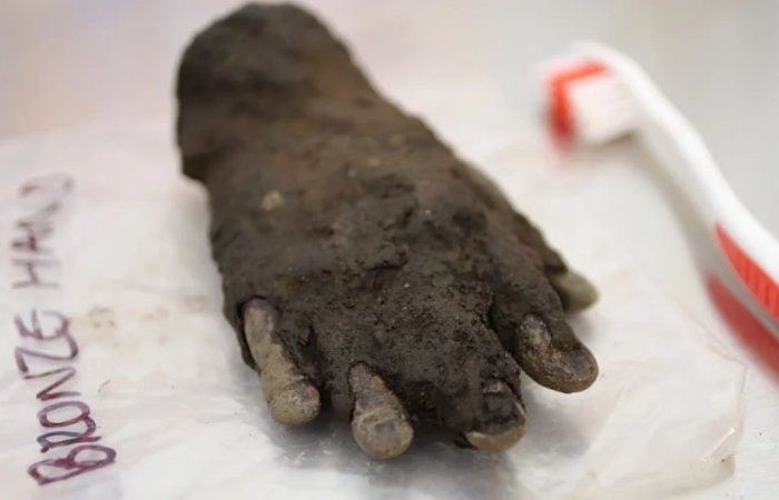 Curious Rare Bronze Hand Found At Roman Vindolanda