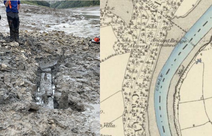 Long-Lost Roman Bridge Re-Discovered In Chepstow River Wye Mud, UK