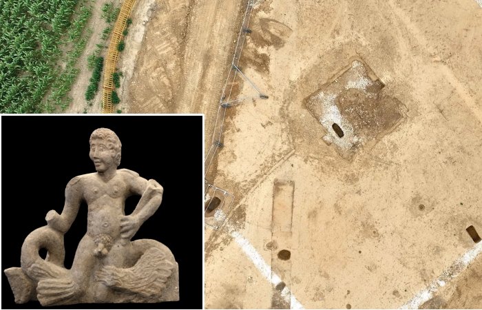 Roman Mausoleum And A Spectacular Statue Of Sea God Triton Found In Kent