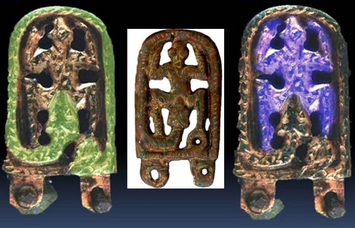 Unique Medieval Bronze Buckle Of A Snake Devouring A Frog Found In Brno, Czech Republic