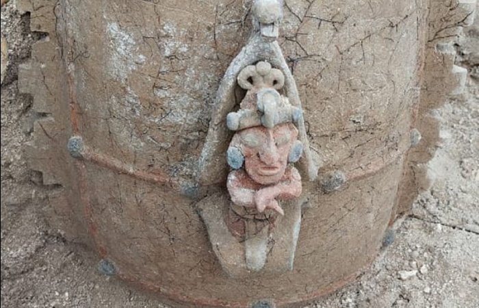 Funerary Urn Depicting The God Of corn Unearthed In Mexico By INAH Archaeologists