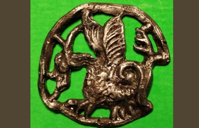 Medieval Pilgrim's Badge ('Pilgrim's Sign') Depicting A Basilisk Dragon In A Circle Discovered In Southeastern Poland