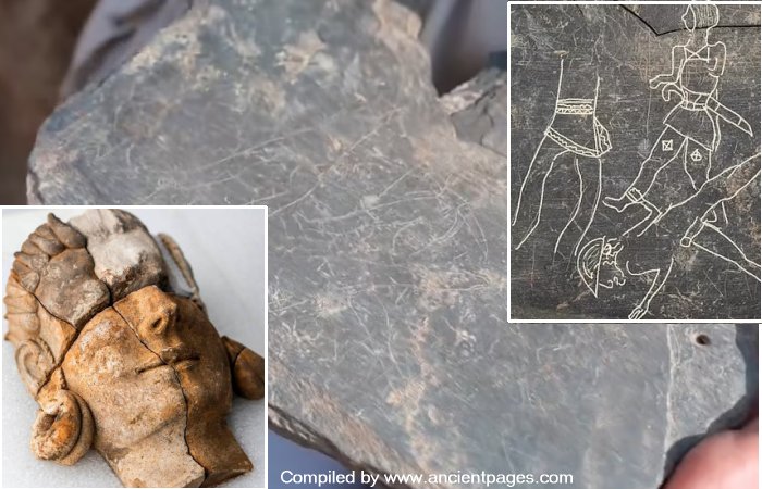 Ancient Tablet With Paleo-Hispanic Alphabet From The Mysterious Lost Tartessian Civilization