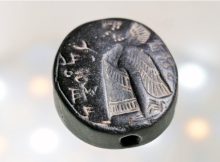 Extremely Rare 2,700-Year-Old Black Stone Seal Depicting A Winged Genie Discovered In Jerusalem