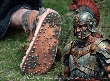 Ancient Roman Sandal With Nails And Game Pieces Found Under A Playground In Germany