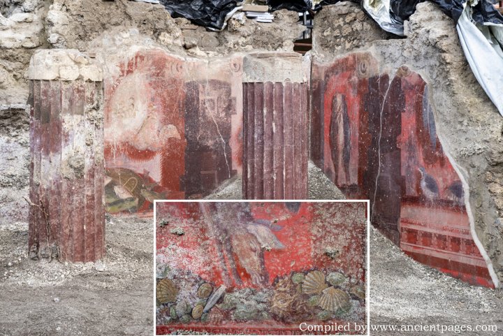 Colonnaded Hall Decorated With Captivating Frescoes Unearthed At Pompeii