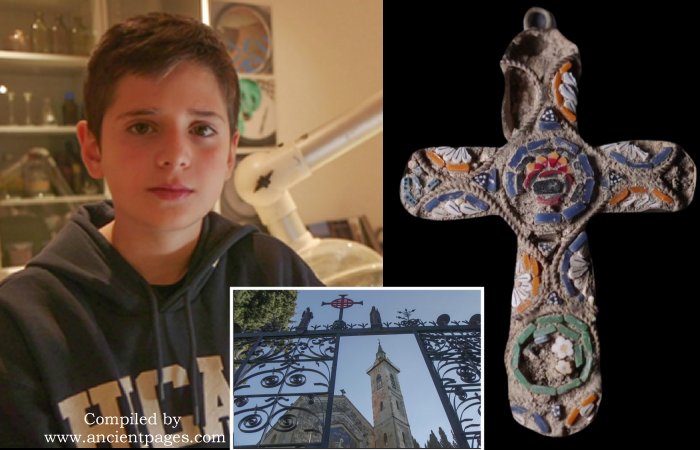 Young Boy Finds Unique Micro-Mosaic Cross Medallion In Jerusalem