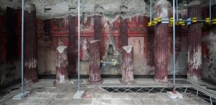 Large Fresco Depicting The Procession Of The Wine God Dionysus Found In Pompeii