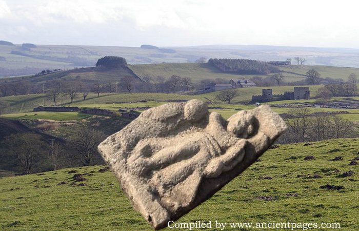 Sandstone Relief Of The Roman Goddess Of Victory Found At Vindolanda On Hadrian's Wall Sandstone Relief Of The Roman Goddess Of Victory Found At Vindolanda On Hadrian's Wall