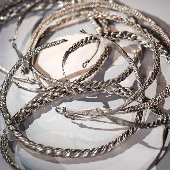 Unique Viking Silver Treasure With Beautiful Jewelry And Rare Coins Found In Täby Outside Stockholm, Sweden Unique Viking Silver Treasure With Beautiful Jewelry And Rare Coins Found In Täby Outside Stockholm, Sweden