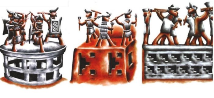 Deliberately Broken Vessel Depicting Warriors In Combat Discovered At the Chankillo Solar Observatory In Casma Valley, Peru Deliberately Broken Vessel Depicting Warriors In Combat Discovered At the Chankillo Solar Observatory In Casma Valley, Peru