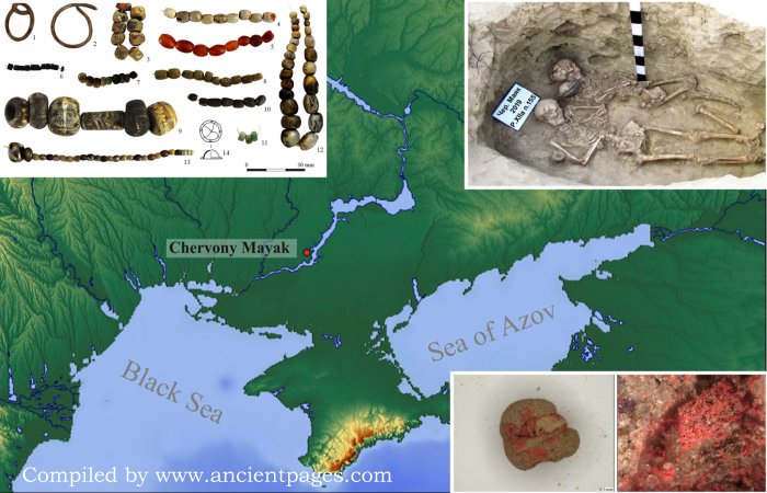 Red Cinnabar Discovered In 2,000-Year-Old Grave In The Chervony Mayak Cemetery, Ukraine