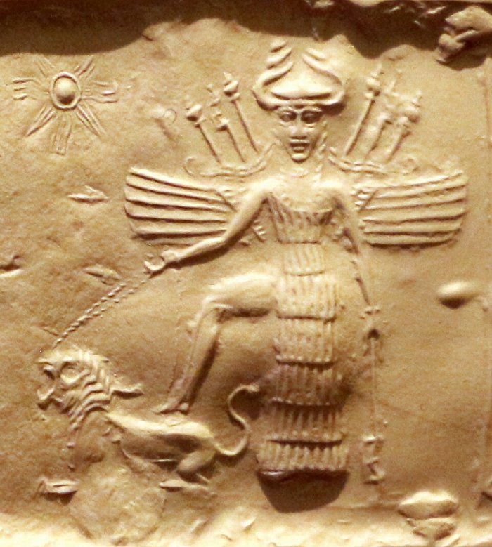 Symbolic Silver Necklace Depicting Mesopotamian Goddess Ishtar Discovered In The Ancient City Of Amos Symbolic Silver Necklace Depicting Mesopotamian Goddess Ishtar Discovered In The Ancient City Of Amos