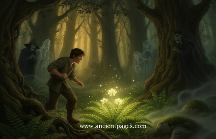 Magic Of Midsummer's Fern Flower Protected By Witches And Spirits