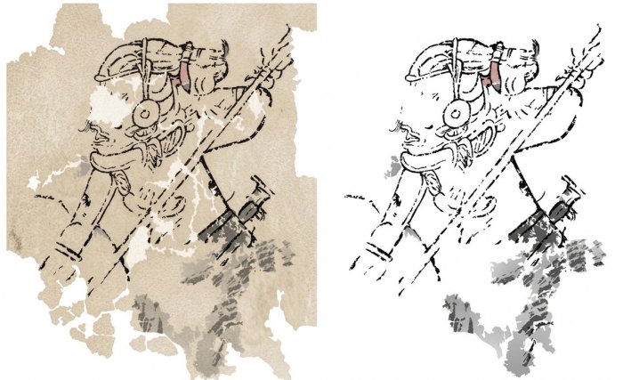 Mythical Maya Hero Juun Ajaw Reconstructed On A Calakmul Mural Painting Mythical Maya Hero Juun Ajaw Reconstructed On A Calakmul Mural Painting