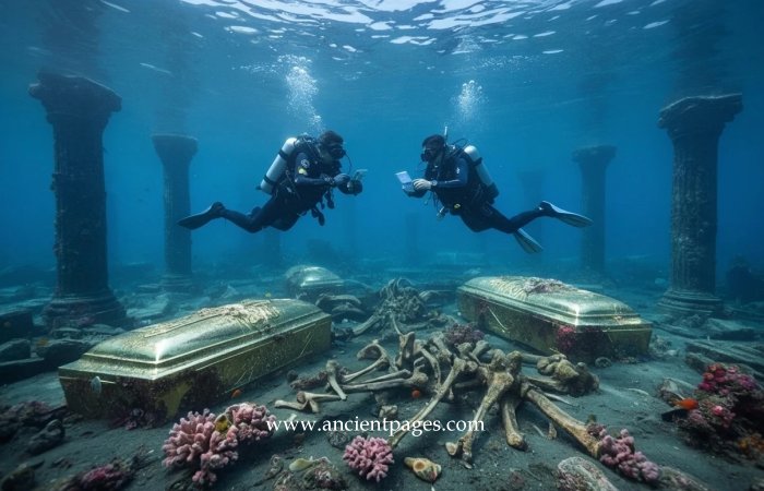 Ancient Mystery Of The Underwater Platinum Coffins And Giant Bones