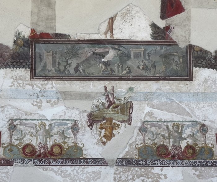 Unveiling Of Pompeii's Recreated Frescoed Bakery House Ceiling Adorned With Greek Myths Unveiling Of Pompeii's Recreated Frescoed Bakery House Ceiling Adorned With Greek Myths